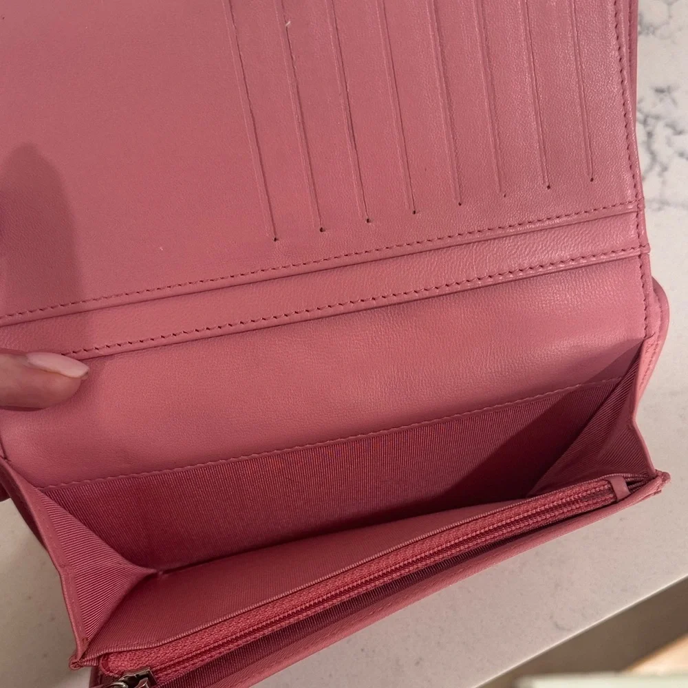 Chanel Pink Quilted Leather Wallet - Picture 8 of 11